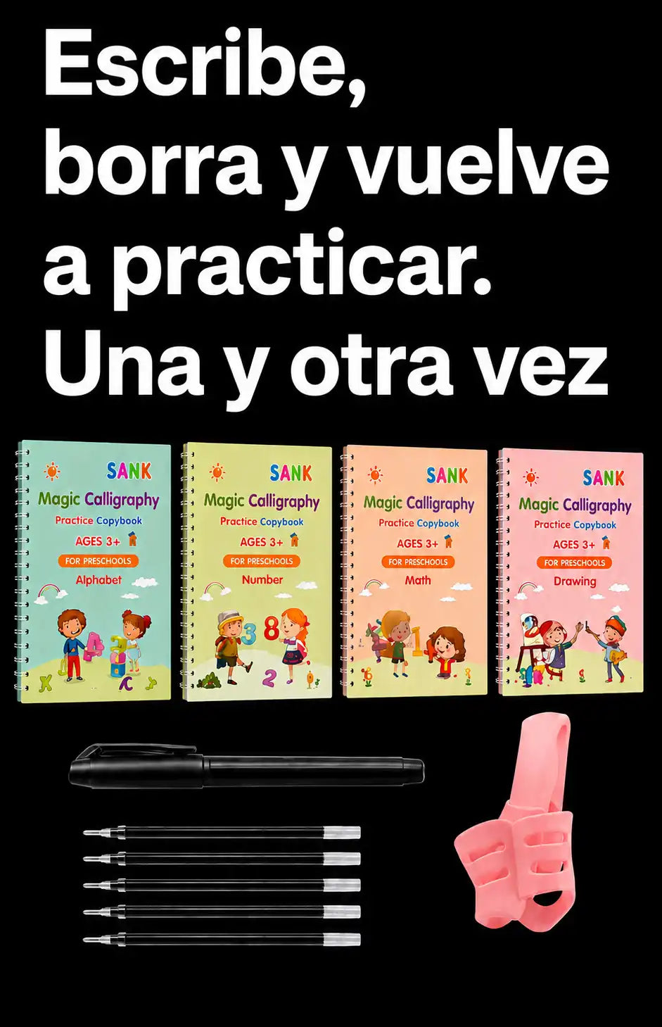 Kit de Caligrafía Mágica — Escribe, Borra y Aprende™