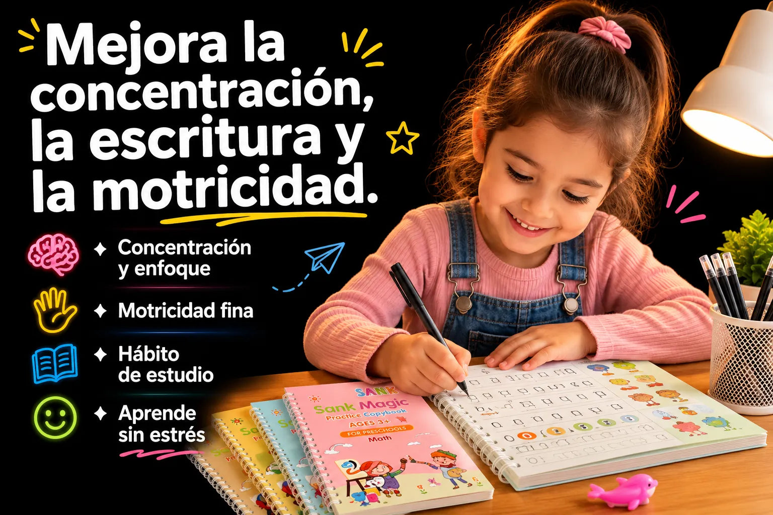 Kit de Caligrafía Mágica — Escribe, Borra y Aprende™